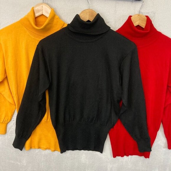 Vintage Lot of 3 Bogner Wool Blend Turtleneck Sweater Small S 80’s Ski Sporty - Picture 15 of 16
